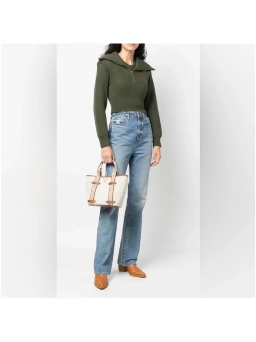 MICHAEL KORS Maeve Small Canvas Open Tote Luggage Leather NWT $298